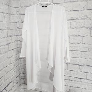 IMPULSIVE DRAPE LIGHTWEIGHT CARDIGAN/ S/ WHITE